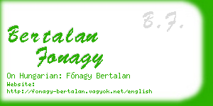 bertalan fonagy business card